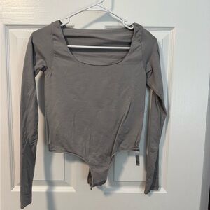 SKIMS Gray Long Sleeve Bodysuit